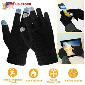 Unisex Touch Screen Gloves Full Finger Winter Warm Knitted Gloves